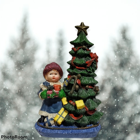 Collectable Christmas decor little girl Christmas tree Christmas gifts vintage - Picture 2 of 12